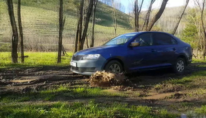 Шкода по грязи