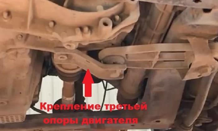 крепление третьей опоры двигателя